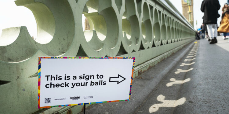 Oddballs Foundation — Takeover Westminster Bridge for Testicular Cancer Awareness By St Marks Studios