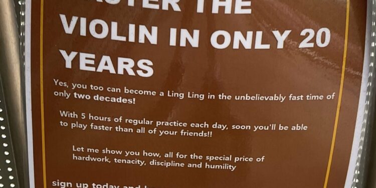 Master the violin in only 20 years