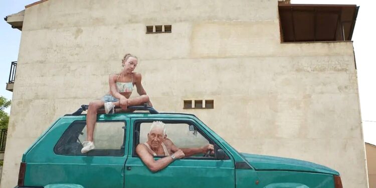 Mural By Román Linacero in Nava de la Asunción, Spain